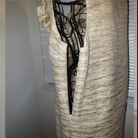 *SOLD* Kate Spade Gold Metallic Cocktail Dress Sleeveless Holiday Mini - Picture 12 of 14